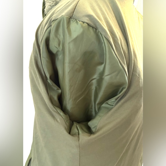 H&M Olive Green Sherpa Fleece Jacket - Picture 8 of 11